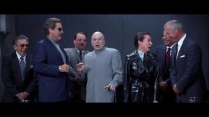 Dr. Evil laughing with his goons (Austin Powers)