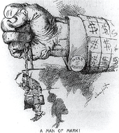 McKinley political cartoon - in the hands of corporate interests