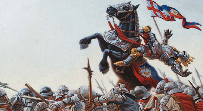 Richard III being thrown from his horse during battle