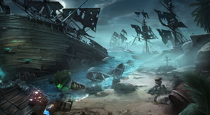 Pirate ship wreckage