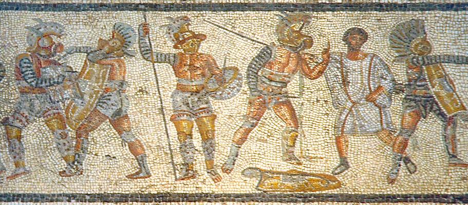Ancient depiction of gladiators