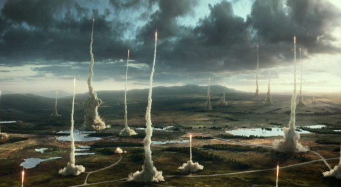 Nuclear missiles launching (X-Men: Apocalypse)